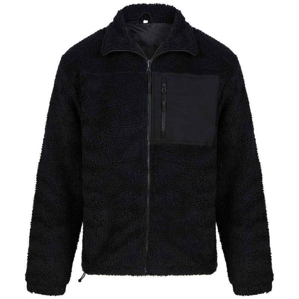 Front Row Unisex Adult Sherpa Recycled Fleece Jacket / Black